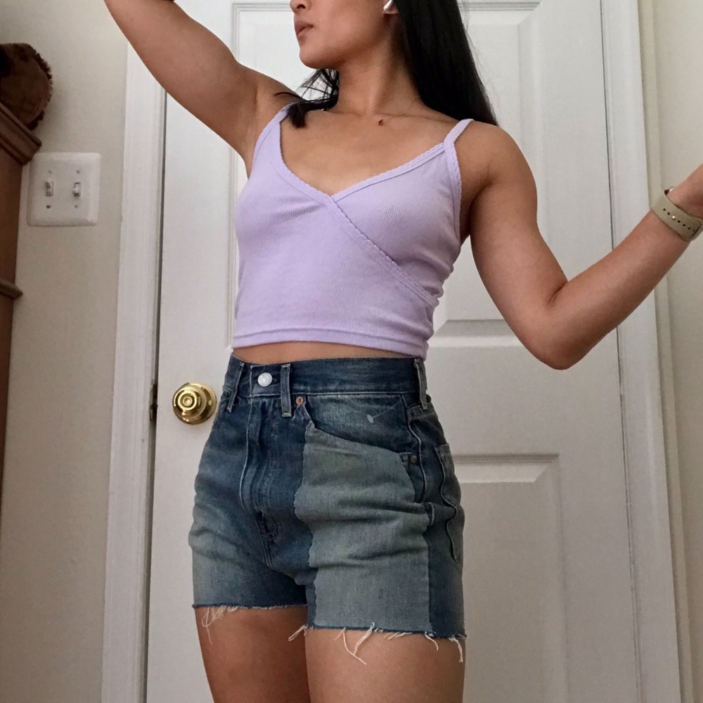 Lavender Crop ribbed Tank